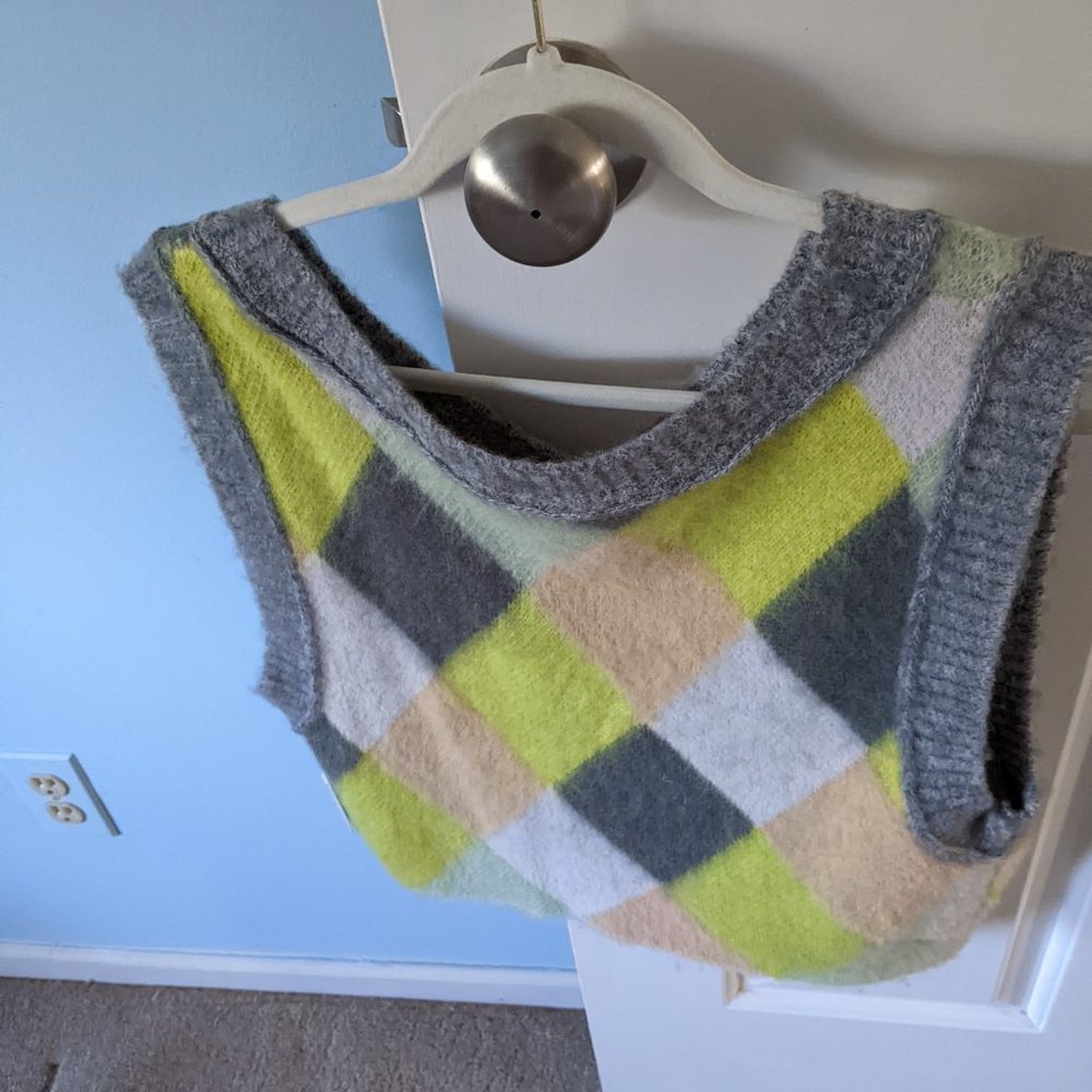 Free People Argyle Quinn Sweater Vest - Picture 4 of 5